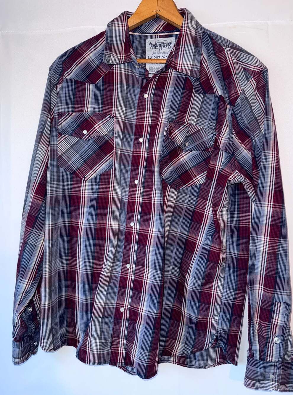 Levi's Plaid Western Snap Front Shirt Size Large